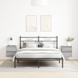 Berkfield Home Wall-mounted Bedside Cabinets 2 pcs Grey Sonoma 38x34x40 cm - Size: 38 x 34 x 40 cm - thumbnail 3