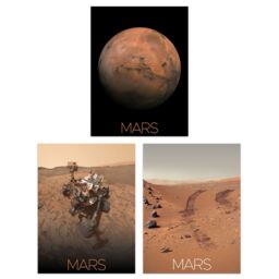 Artery8 Wall Art Print Pack of 3 NASA Our Solar System Planet Mars Images Curiosity Rover Red Planet Surface Exploration Large Poster Set - thumbnail 1