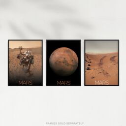 Artery8 Wall Art Print Pack of 3 NASA Our Solar System Planet Mars Images Curiosity Rover Red Planet Surface Exploration Large Poster Set - thumbnail 3