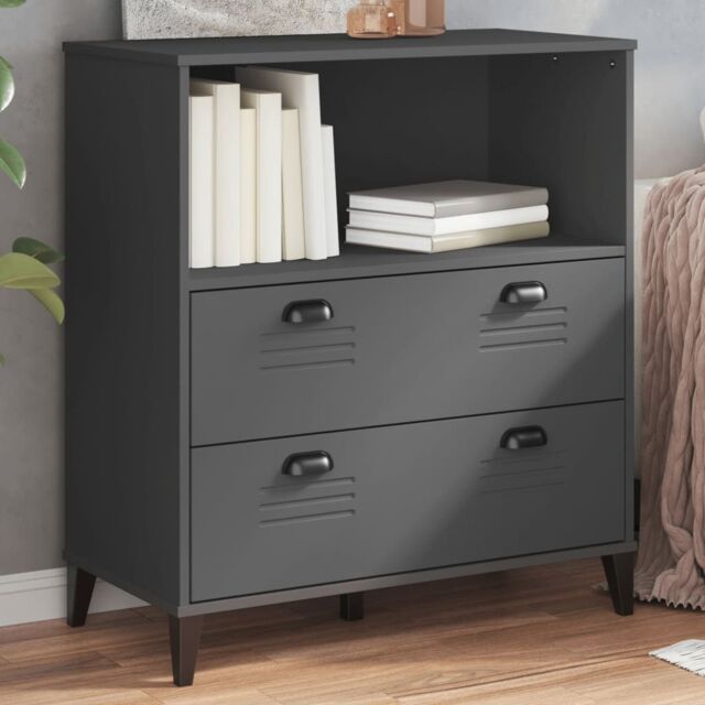 Berkfield Home Bookcase VIKEN Anthracite Grey 80x40x90 cm Engineered Wood - Size: 80 x 40 x 90 cm - image 1
