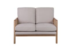 Birlea 2 Seater Sofa Settee Rattan White Fabric Ivy - thumbnail 5