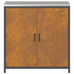 Berkfield Home Kitchen Storage Cabinet with Shelf with Storage with Door Rusty Weathering steel in Brown - thumbnail 7