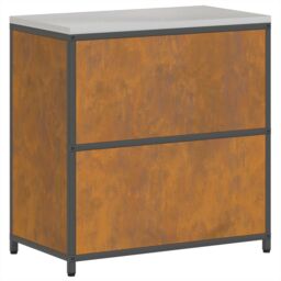Berkfield Home Kitchen Storage Cabinet with Shelf with Storage with Door Rusty Weathering steel in Brown - thumbnail 9