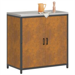 Berkfield Home Kitchen Storage Cabinet with Shelf with Storage with Door Rusty Weathering steel in Brown - thumbnail 3