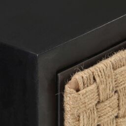 Berkfield Home Sideboard 60x35x70 cm Solid Mango Wood in Black - Size: 60 x 35 x 70 cm - thumbnail 6