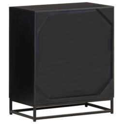 Berkfield Home Sideboard 60x35x70 cm Solid Mango Wood in Black - Size: 60 x 35 x 70 cm - thumbnail 4