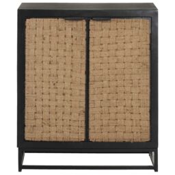 Berkfield Home Sideboard 60x35x70 cm Solid Mango Wood in Black - Size: 60 x 35 x 70 cm - thumbnail 2