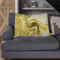Benjamin Tate Design Golden Swirled Marble Blanket in Natural - Size: 120 cm x 150 cm - thumbnail 2
