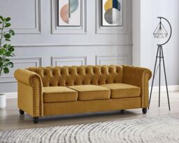 Home Detail Chester 3 Seater Sofa in Gold - thumbnail 1