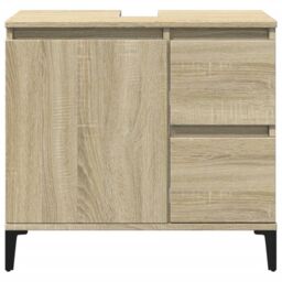 Berkfield Home Bathroom Cabinet Sonoma Oak 65x33x60 cm Engineered Wood in Brown - Size: 65 x 33 x 60 cm - thumbnail 4