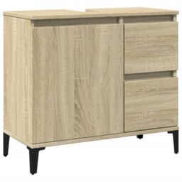 Berkfield Home Bathroom Cabinet Sonoma Oak 65x33x60 cm Engineered Wood in Brown - Size: 65 x 33 x 60 cm - thumbnail 2