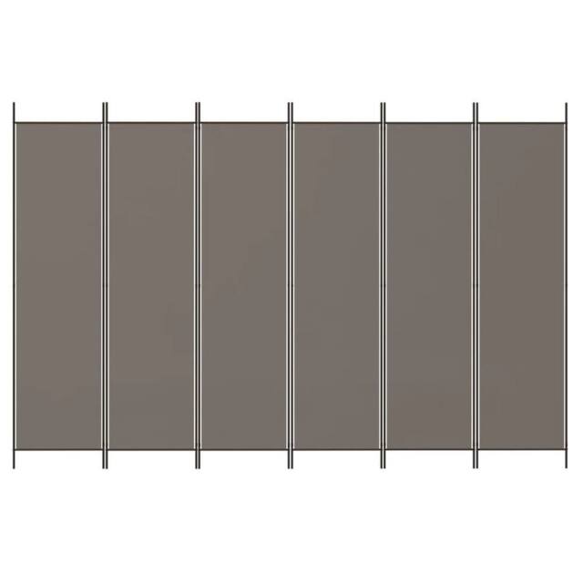 Berkfield Home Durable 6-Panel Room Divider Anthracite 300x220 cm Fabric in Charcoal - image 1