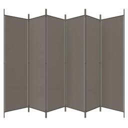 Berkfield Home Durable 6-Panel Room Divider Anthracite 300x220 cm Fabric in Charcoal - thumbnail 5