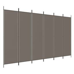 Berkfield Home Durable 6-Panel Room Divider Anthracite 300x220 cm Fabric in Charcoal - thumbnail 3