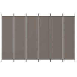 Berkfield Home Durable 6-Panel Room Divider Anthracite 300x220 cm Fabric in Charcoal