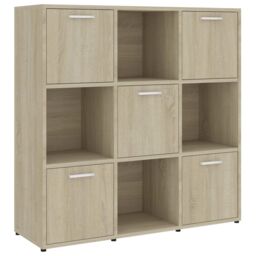 Berkfield Home Book Cabinet Sonoma Oak 90x30x90 cm Engineered Wood in Brown - Size: 90 x 30 x 90 cm - thumbnail 2