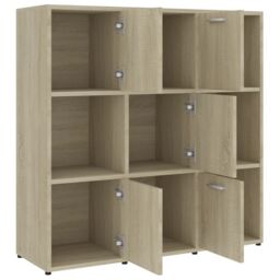 Berkfield Home Book Cabinet Sonoma Oak 90x30x90 cm Engineered Wood in Brown - Size: 90 x 30 x 90 cm - thumbnail 5