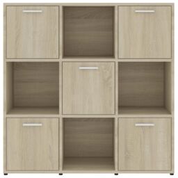 Berkfield Home Book Cabinet Sonoma Oak 90x30x90 cm Engineered Wood in Brown - Size: 90 x 30 x 90 cm - thumbnail 6