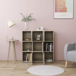 Berkfield Home Book Cabinet Sonoma Oak 90x30x90 cm Engineered Wood in Brown - Size: 90 x 30 x 90 cm - thumbnail 3
