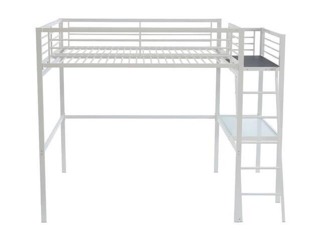Vente-unique Loft Bed With Integrated Desk - 140 X 190 Cm - White - CASUAL II - Size: Double - image 1