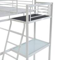 Vente-unique Loft Bed With Integrated Desk - 140 X 190 Cm - White - CASUAL II - Size: Double - thumbnail 8