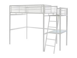 Vente-unique Loft Bed With Integrated Desk - 140 X 190 Cm - White - CASUAL II - Size: Double - thumbnail 4