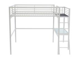 Vente-unique Loft Bed With Integrated Desk - 140 X 190 Cm - White - CASUAL II - Size: Double - thumbnail 5