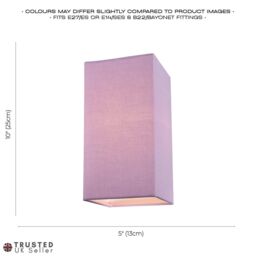 Happy Homewares Contemporary & Stylish Linen Fabric Lamp Shade in Lilac - Size: 6 inches - thumbnail 6