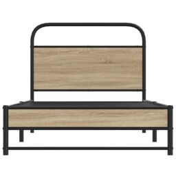 Berkfield Home Bed Frame Without Mattress 100x200 cm Smoked Oak Engineered Wood in Brown - thumbnail 5