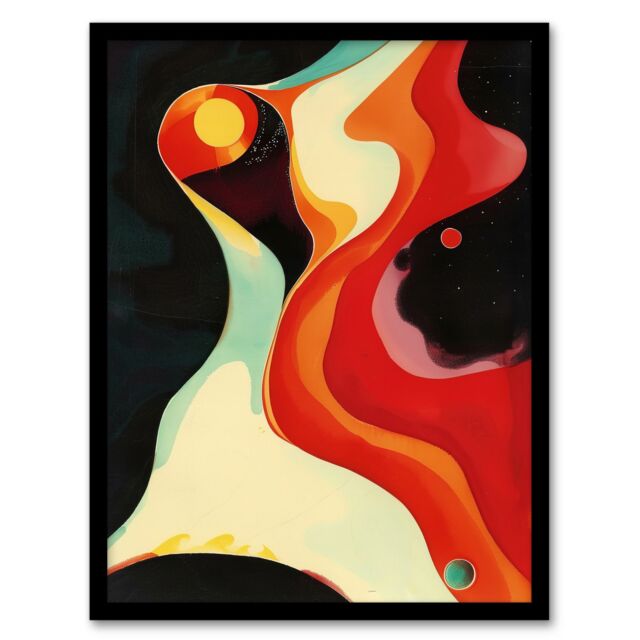 "Artery8 Abstract Galaxy Space Artwork Planets Stars Framed Art Print - Size: W12"" x H16""" - image 1