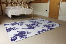 Benjamin Tate Design Roses Print On Polka Dots Rug in Natural - Size: Large - thumbnail 3