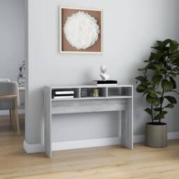 Berkfield Home Decorative Console Table Grey Sonoma 105x30x80 cm Engineered Wood - Size: 105 x 30 x 80 cm