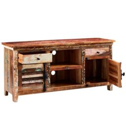 Indian Hub Coastal Large TV Media Credenza - Wood - L40 x W150 x H70 cm in Brown - thumbnail 2