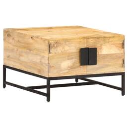 Berkfield Home Beautiful Coffee Table 67x67x45 cm Solid Mango Wood in Brown - Size: 67 x 67 x 45 cm - thumbnail 8