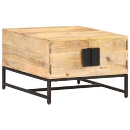 Berkfield Home Beautiful Coffee Table 67x67x45 cm Solid Mango Wood in Brown - Size: 67 x 67 x 45 cm - thumbnail 2