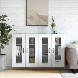 Berkfield Home Wall Mounted Cabinets 2 pcs White Engineered Wood - thumbnail 2