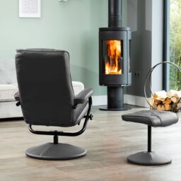 Artemis Home Gibson Swivel Recliner & Footstool in Grey - thumbnail 5