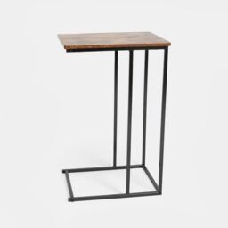 OHS Wood Effect C-Shaped Coffee Table Sofa Desk in Dark Brown - thumbnail 6