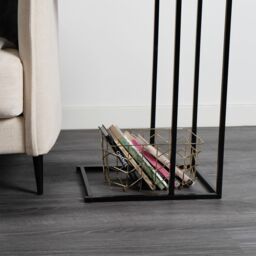 OHS Wood Effect C-Shaped Coffee Table Sofa Desk in Dark Brown - thumbnail 5