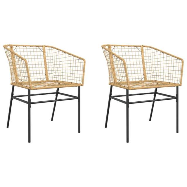 Berkfield Home Garden Chairs 2 pcs Brown Poly Rattan in Tan - image 1