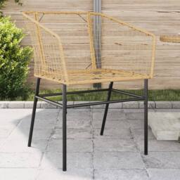 Berkfield Home Garden Chairs 2 pcs Brown Poly Rattan in Tan - thumbnail 2
