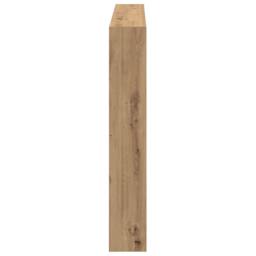 Berkfield Home Headboard Cabinet with LED Artisan Oak 140x17x102 cm in Brown - Size: 140 x 17 x 102 cm - thumbnail 8