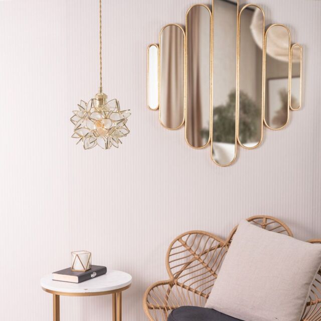 ValueLights Reine Glass Flower Easy Fit Pendant Light with 10W LED Warm White Bulb in Clear - Size: 8 inches - image 1