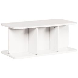 Berkfield Home Coffee Table White Solid pine wood - thumbnail 7