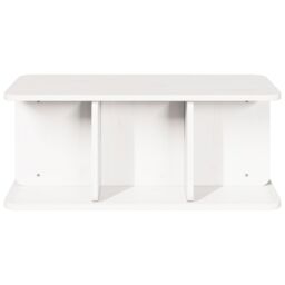 Berkfield Home Coffee Table White Solid pine wood - thumbnail 5