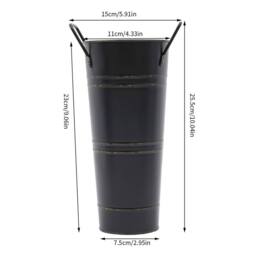 Ventryn 8PCS Galvanized Metal Vases Flower Bucket Vases, Black Flower - thumbnail 2