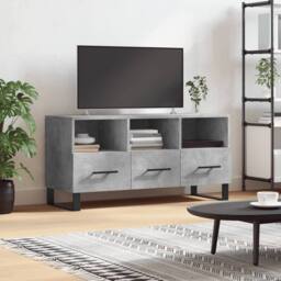 Berkfield Home TV Cabinet Concrete Grey 102x36x50 cm Engineered Wood - Size: 102 x 36 x 50 cm - thumbnail 2