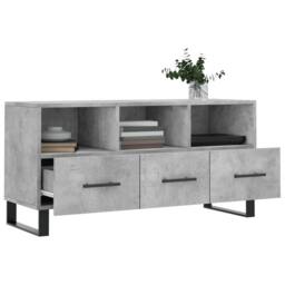Berkfield Home TV Cabinet Concrete Grey 102x36x50 cm Engineered Wood - Size: 102 x 36 x 50 cm - thumbnail 4