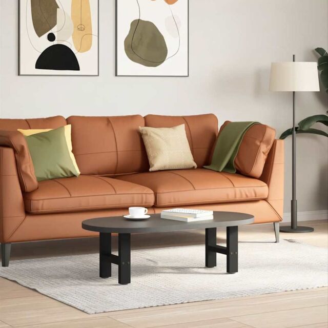Berkfield Home Coffee Table Legs Black 2 pcs 40x(30-31) cm Steel - image 1