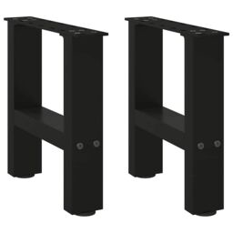 Berkfield Home Coffee Table Legs Black 2 pcs 40x(30-31) cm Steel - thumbnail 2